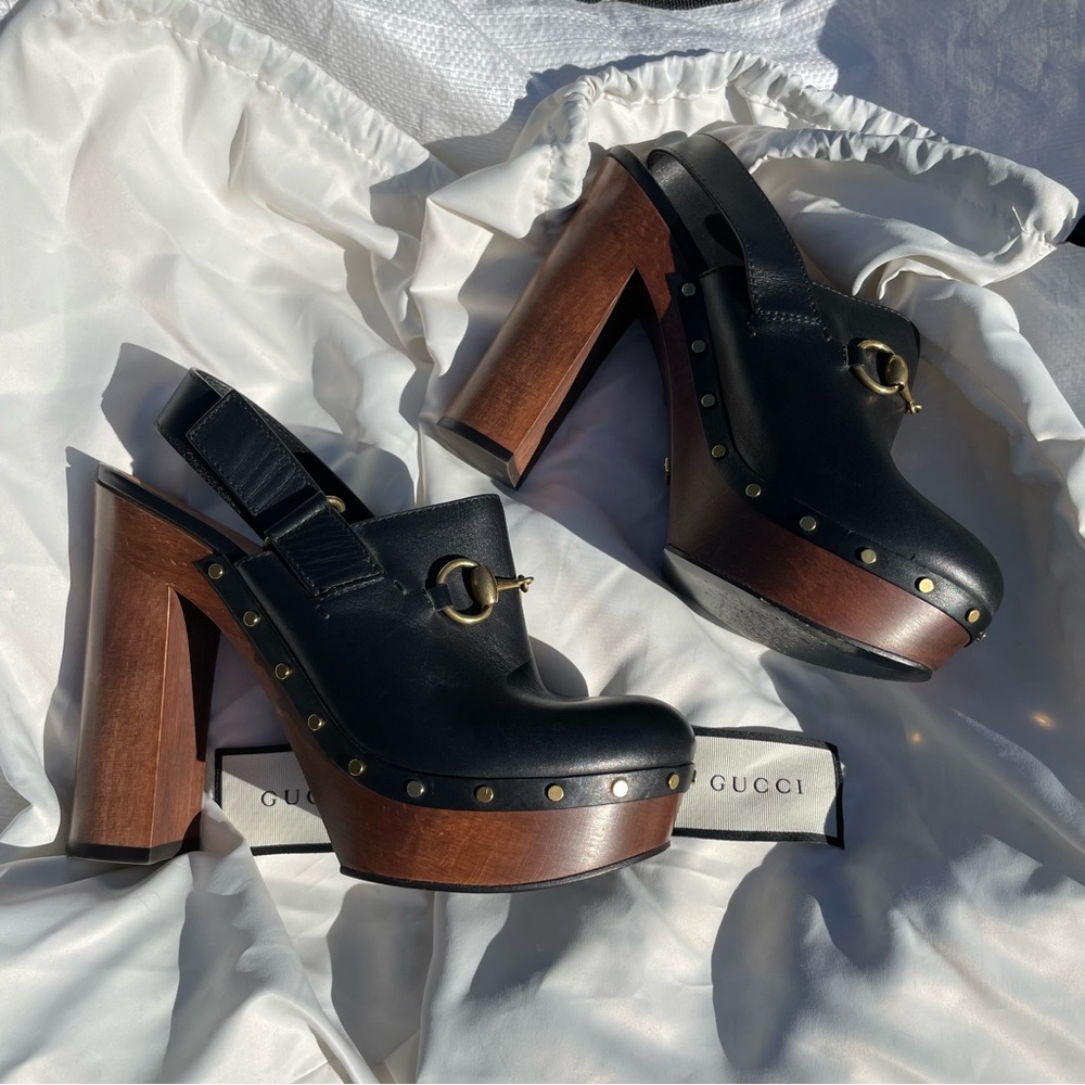 Gucci Amstel Horsebit Platform Mule 37 1/2